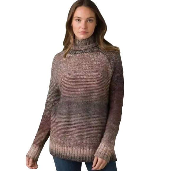 Prana Autumn Rein Sweater Ombre Wool Blend Oversized Turtleneck Tunic Size XS - Picture 4 of 9